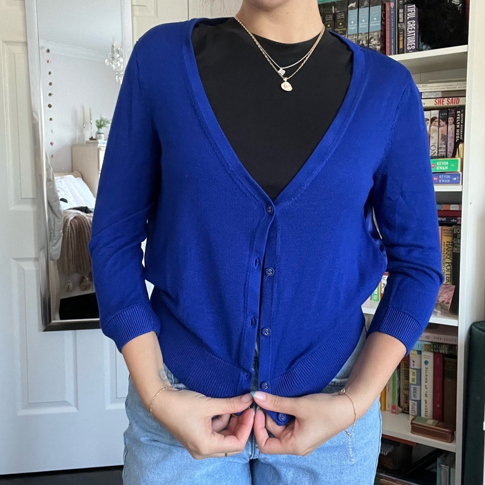 H&M blue cardigan